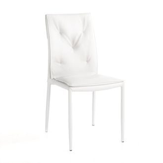 Oresteluchetta Juego 4 sillas blancas, 91x44x51, apilables comedor piel sint&eacute;tica