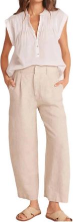 Bella Dahl Relaxed Pleat Front Trouser In Sand