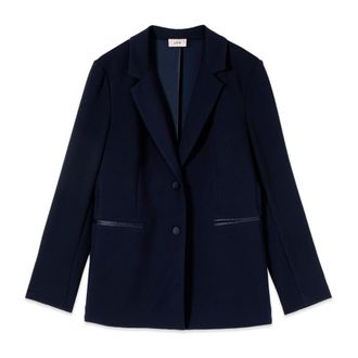 Oltre Blazer de punto Scuba - Jackets - Mujer - Azul - 2XL