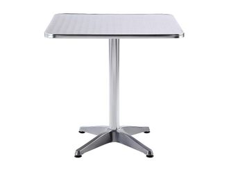 VENTE-UNIQUE.COM Mesa jard&iacute;n aluminio plateado