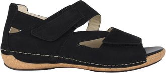 Waldl&auml;ufer Comfortabele brede pasvorm sandaal - Zwart - Dames - Sandalen - Zwart - 37 1/2 EU - Schoenen