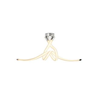 Netlighting Armonia Semi Flush Ceiling Bow 50W LED 3750lm Chrome Frosted Acrylic in White