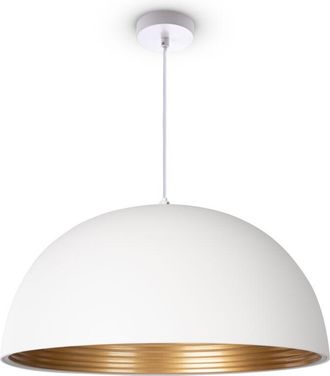 Paco Home Paco Home Sospensione Sala Da Pranzo Cucina Tavolo Industriale Moderna Bianco (&Oslash;20cm), Luce a sospensione - Metallico Spazzolato