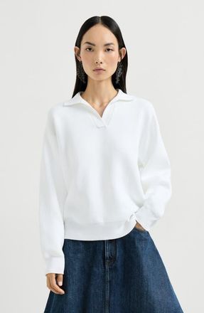 Brunello Cucinelli Double knit polo shirt in White at Nordstrom, Size Xx-Large Eu