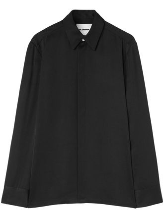 Jil Sander Overhemd met verborgen knoopsluiting - Zwart