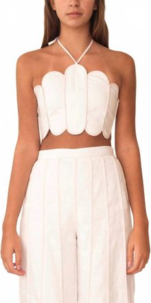 Azulu Lena Scalloped Top In Ivory