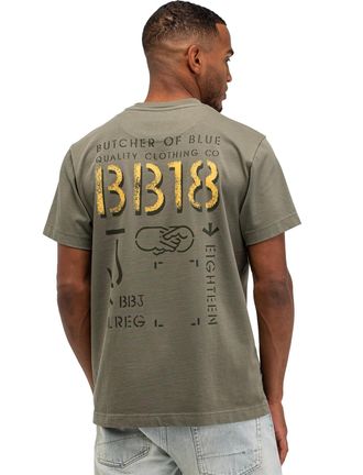 Butcher of Blue Antraciet t-shirt ronde hals Butcher of Blue met backprint