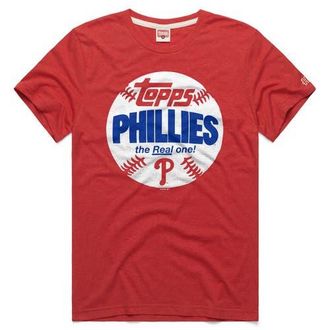 Homage Mens Homage Red Philadelphia Phillies MLB x Topps Baseball The Real One Tri-Blend T-Shirt at Nordstrom, Size Medium