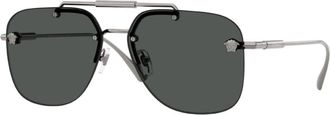Versace Mens Black Aviator Sunglasses VE2296 100187