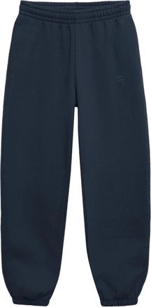 Anine Bing Broeken, Dames, Blauw, M, Katoen, Karter Jogger Framed Monogram Trainingsbroeken