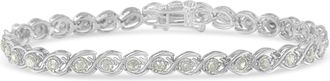 House of Brilliance 925 Sterling Silver 2 cttw Miracle Plate Set Diamond Spiral Link Bracelet -7