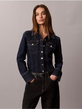 Calvin Klein Jeans Calvin Klein Womens Sculpt Denim Trucker Button-Down Shirt - Blue - XL