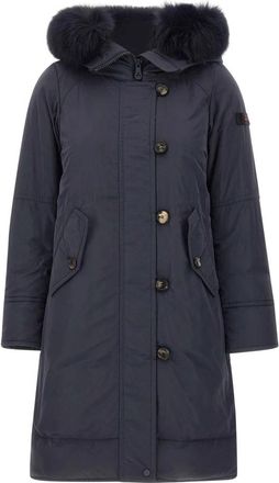 Peuterey Cassat MFC Fur - Dames - Parka Jassen - Blauw - XS - Leer - Jassen