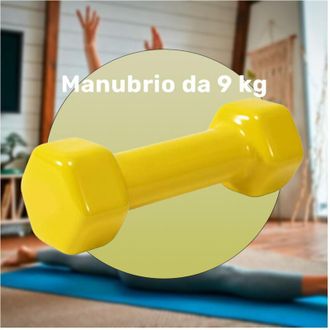 Trade Shop Trade Shop - Manubrio Singolo 9 Kg In Vinile Allenamento Esercizi Casa Palestra Workout Fit