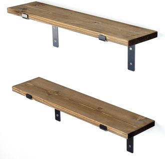 Toilinux Estanter&iacute;a, Librer&iacute;a, Estante De Pared Shelf Negro Nuez