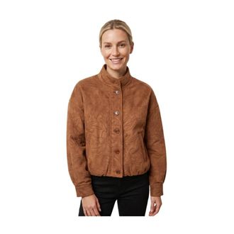 Am&eacute;lie & Am&eacute;lie Alost Jas - Dames - Leren en Su&egrave;de Jassen - Bruin - L/Xl - Leer - Jassen