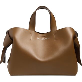 Acne Studios Musubi Leather Tote in Camel Brown at Nordstrom