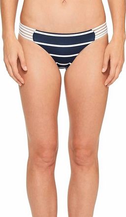 Seafolly Castaway Stripe Rouleau Bikini Bottom In Indigo