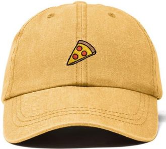 Dalix Pizza Slice Embroidered Dad Hat in Washed Gold at Nordstrom