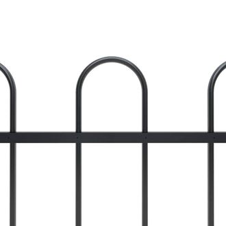 Berkfield Home Elegant Garden Fence with Hoop Top Steel 8.5x0.6 m Black