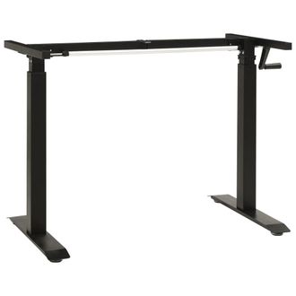 Berkfield Home Manual Height Adjustable Standing Desk Frame Hand Crank Black
