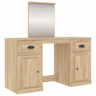 vidaXL Dressing Table with Mirror Sonoma Oak 130x50x132.5 cm Vidaxl