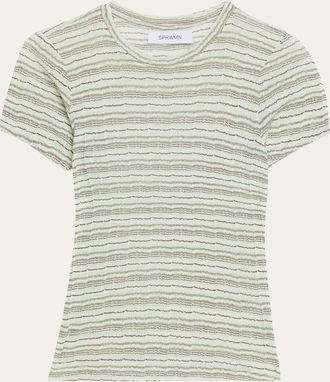 SPRWMN Multi-Striped Crewneck Baby Tee
