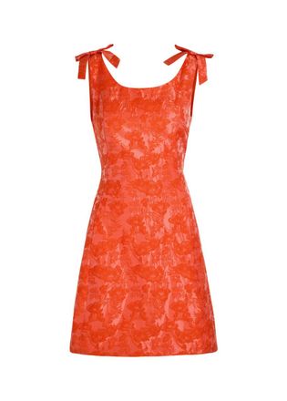Sister Jane Neroli Floral-jacquard Woven Mini Dress - Orange - 12 (UK12 / M)
