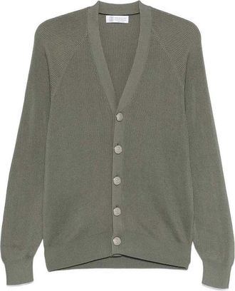Brunello Cucinelli English Rib Knit Cardigan