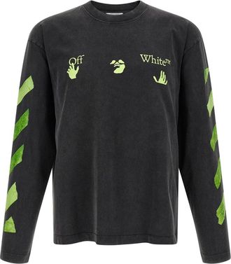 Off-white Tops, Heren, Zwart, M, Katoen, Bacco Arrow Skate Long Sleeve T-Shirt