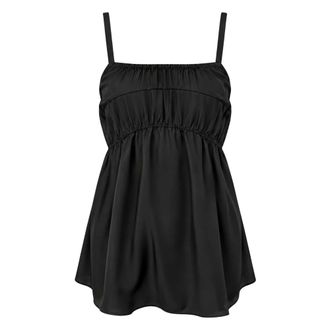 Tela Canotta effetto raso - - Tops - Donna - Nero - M