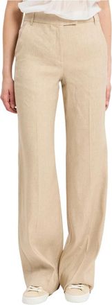 Marella Mllodino Palazzo Broek - Dames - Wijde Broeken - Beige - XS - Polyester - Broeken