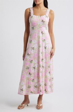 Lilly Pulitzer Dwyer Floral Print Sleeveless Dress in Pistachio Macaron Bees Knees at Nordstrom, Size X-Large