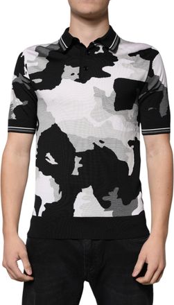 Dolce & Gabbana Mens Camouflage Silk Polo Multicolor