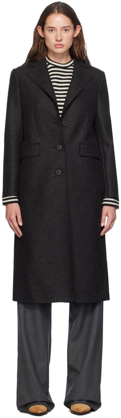トレンチコート Harris Wharf London Belted Long Coat With Tailored Design Harris Wharf London Belted open-front Trench Coat | Black