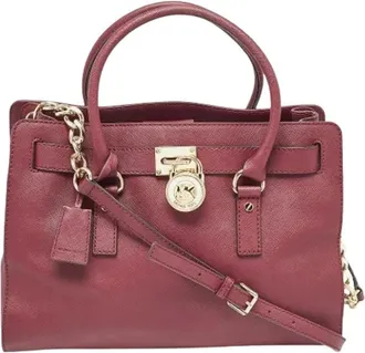 Michael Kors Pre-owned Handbags, female, Red, Size: ONE SIZE Pre-owned Hamilton East West tote