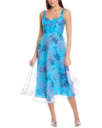 Monique Lhuillier Elodie Organza Midi Dress