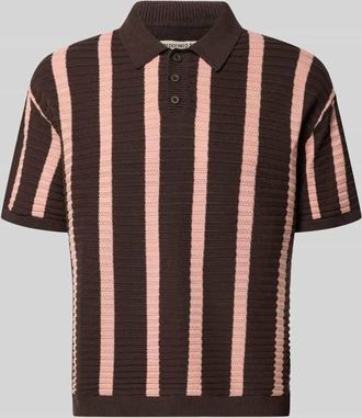 Redefined Rebel Regular Fit Strick-Poloshirt Modell POUL in Dunkelbraun, Gr&ouml;&szlig;e XXL
