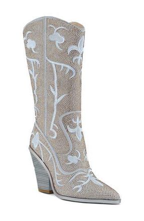 London Rag Glimmer Western Boot in Silver at Nordstrom Rack, Size 9.5