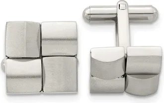 Diamond2Deal Stainless Steel Brushed Cufflinks