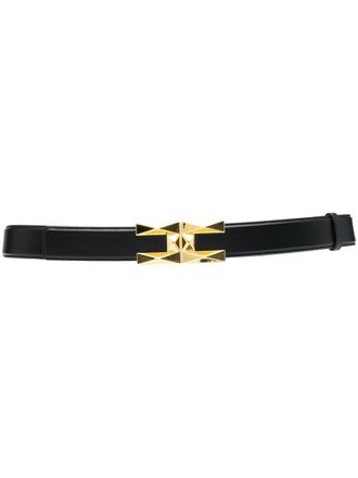 Elisabetta Franchi logo-buckle fastening belt - Black