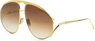 Loewe Signature Zonnebril - Dames - Zonnebrillen - Geel - 61 MM - Accessoires