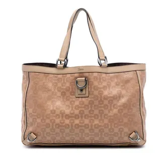 Gucci Pre-owned Gucci Leather Abbey D Ring Horsebit Tote Ladies L7HECMPDBLUSD301