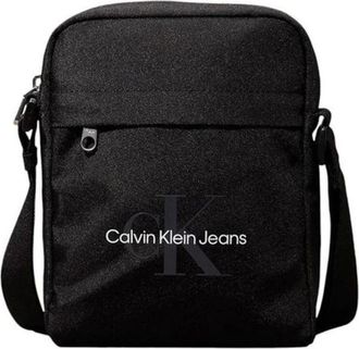 Calvin Klein Messenger Bags, male, Black, Size: ONE SIZE Black Polyester Messenger Bag