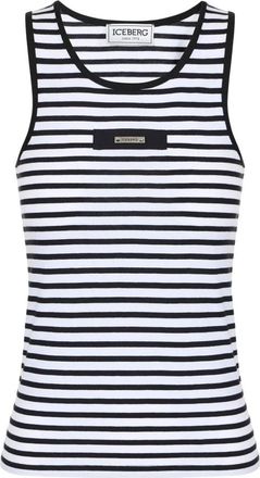 Iceberg Gestreept katoenen jersey tanktop - Dames - Tops zonder mouwen - Zwart - M - Katoen - Tops