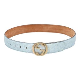 Gucci Pre-owned Belts, female, Blue, Size: ONE SIZE Pre-owned Vintage GG Logo Belt