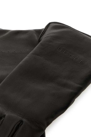 Gucci Womens Black Leather Gloves Guanti