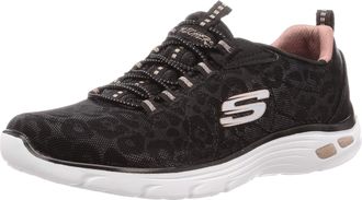 Skechers Womens Empire Dlux-spotted Trainers, Black Black Rose Gold Bkrg, 4 UK
