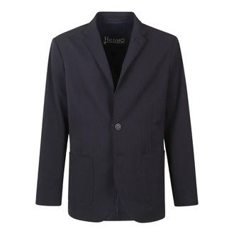 Herno Formal Blazers, male, Blue, Size: 2XL Seersucker Jacket