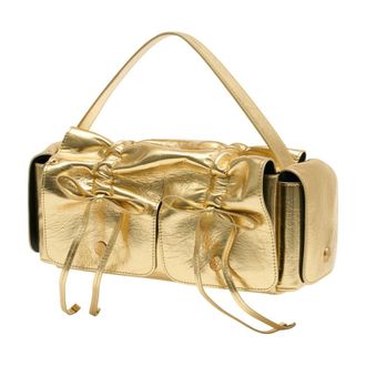 Acne Studios Womens Shoulder Bag Gold Calfskin